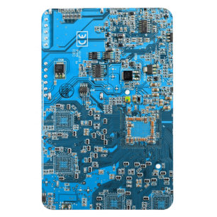 Magnet Flexible Carte de circuit Geek d'ordinateur bleu