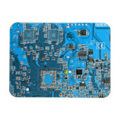 Magnet Flexible Carte de circuit Geek d'ordinateur bleu (Horizontal)