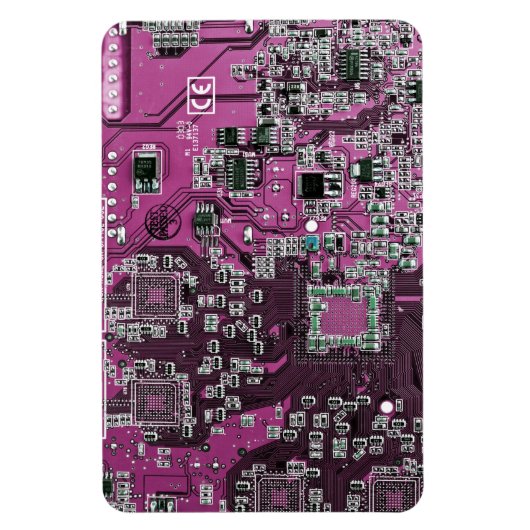 Magnet Flexible Carte de circuit Geek d'ordinateur violet (Vertical)