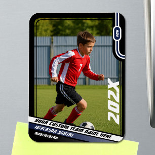 Magnet Flexible Carte de collection de joueur de football en noir