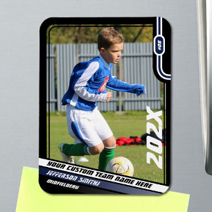 Magnet Flexible Carte de collection de joueur de football en noir 