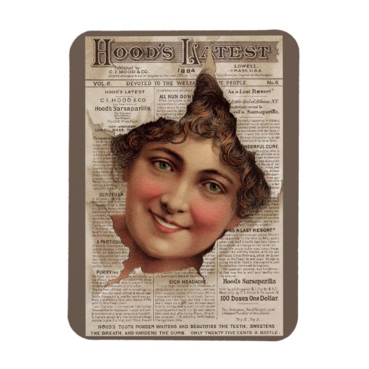 Magnet Flexible Carte de commerce 1884 Poudre de dents de hood (Vertical)