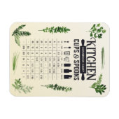 Magnet Flexible Carte de conversion de la cuisine : tasses et cuil (Horizontal)