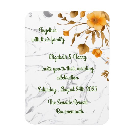 Magnet Flexible Carte de faire-part de mariage (Vertical)