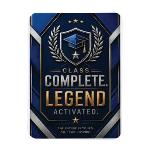 Magnet Flexible Carte de Félicitations de Diplôme   Luxe Bleu Mari