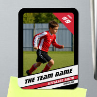 Carte de joueur de football en rouge noir vigoureu