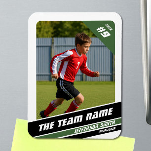 Magnet Flexible Carte de joueur de football en vert blanc vigoureu
