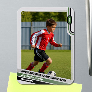 Magnet Flexible Carte de joueur de football Gris clair Vert