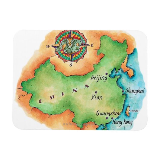 Magnet Flexible Carte de la Chine (Horizontal)