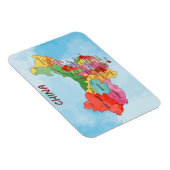 Magnet Flexible Carte de la Chine aquarelle (Côté Droit)