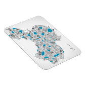 Magnet Flexible Carte de la Chine | Crystal Diamond Style Artwork (Côté Droit)