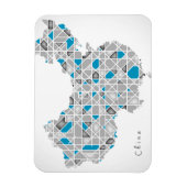 Magnet Flexible Carte de la Chine | Crystal Diamond Style Artwork (Vertical)