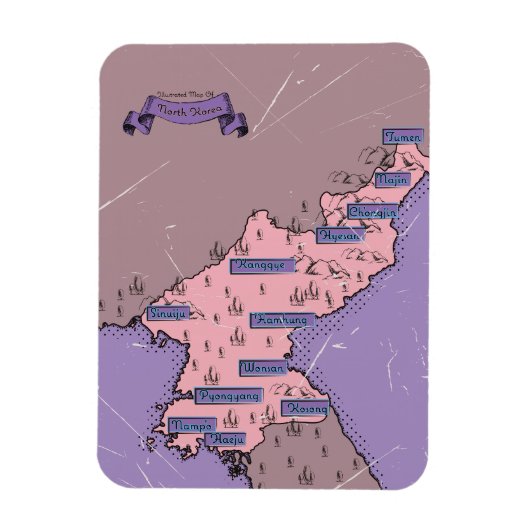 Magnet Flexible Carte de la Corée du Nord (Vertical)
