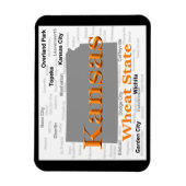 Magnet Flexible Carte de la fierté d'état du Kansas (Vertical)