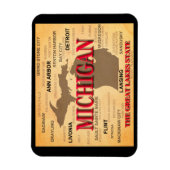 Magnet Flexible Carte de la fierté d'état du Michigan Silhouette (Vertical)