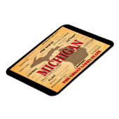 Magnet Flexible Carte de la fierté d'état du Michigan Silhouette (Côté Gauche)