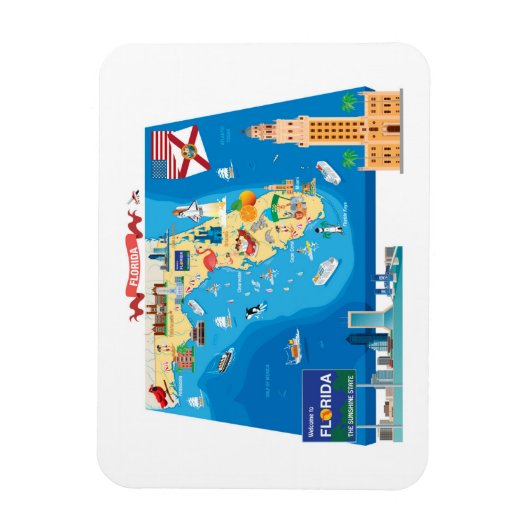 Magnet Flexible Carte de la Floride (Vertical)
