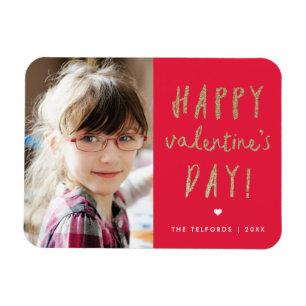 Magnet Flexible Carte de la Saint-Valentin avec paillettes dorées