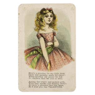 Magnet Flexible Carte de la Saint-Valentin romantique rétro, 19e s