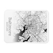Magnet Flexible Carte de la ville de Baltimore (Horizontal)