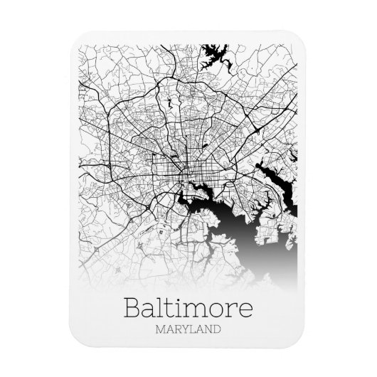 Magnet Flexible Carte de la ville de Baltimore (Vertical)