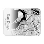 Magnet Flexible Carte de la ville de San Diego (Horizontal)