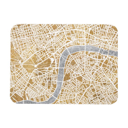 Magnet Flexible Carte De La Ville Dorée De Londres (Horizontal)