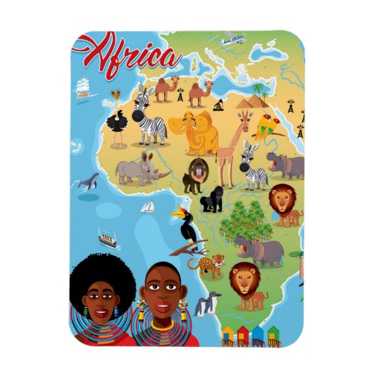 Magnet Flexible Carte de l'Afrique (Vertical)