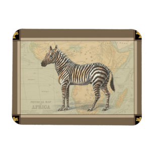 Magnet Flexible Carte de l'Afrique et un zèbre