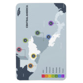 Magnet Flexible Carte de l'Amérique centrale (Vertical)