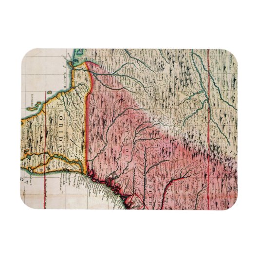 MAGNET FLEXIBLE CARTE DE L'AMÉRIQUE COLONIALE, 1733 (Horizontal)