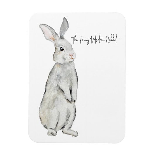 Magnet Flexible Carte de lapin en velours amusant (Vertical)