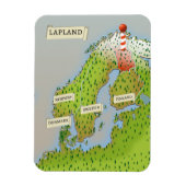 Magnet Flexible Carte de Laponie (Vertical)