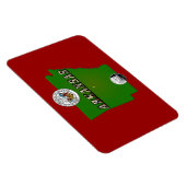 Magnet Flexible Carte de l'Arkansas, sceau et quartier des Faux (Côté Droit)