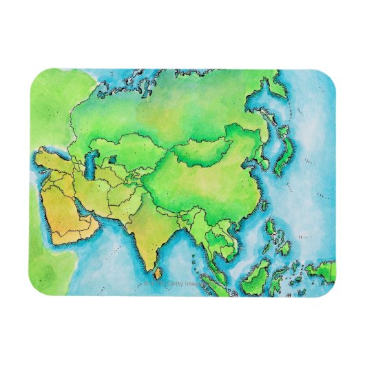 Magnet Flexible Carte de l'Asie (Horizontal)