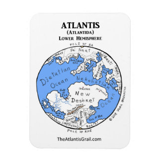 Magnet Flexible Carte de l'Atlantide - Hémisphère inférieur - Aima