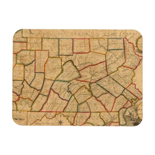 Magnet Flexible Carte De L'État De Pennsylvanie (Horizontal)