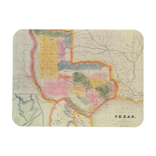 Magnet Flexible Carte de l'état du Texas | 1835 (Horizontal)