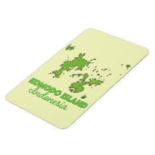Magnet Flexible Carte de l'île de Komodo Indonésie