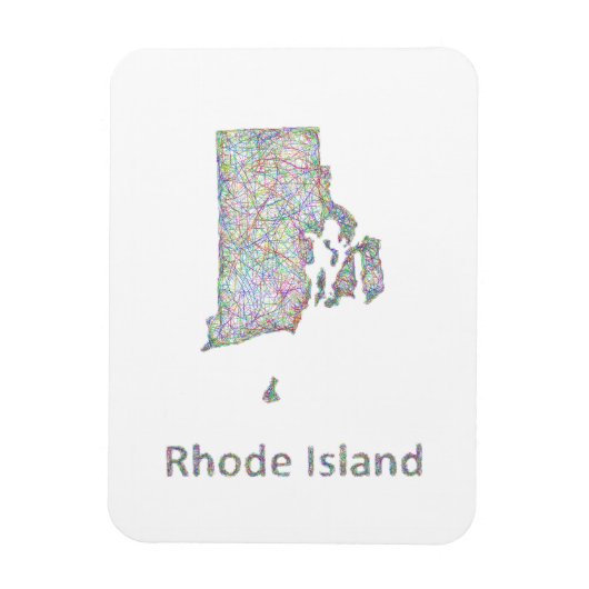 Magnet Flexible Carte de l'île de Rhode (Vertical)