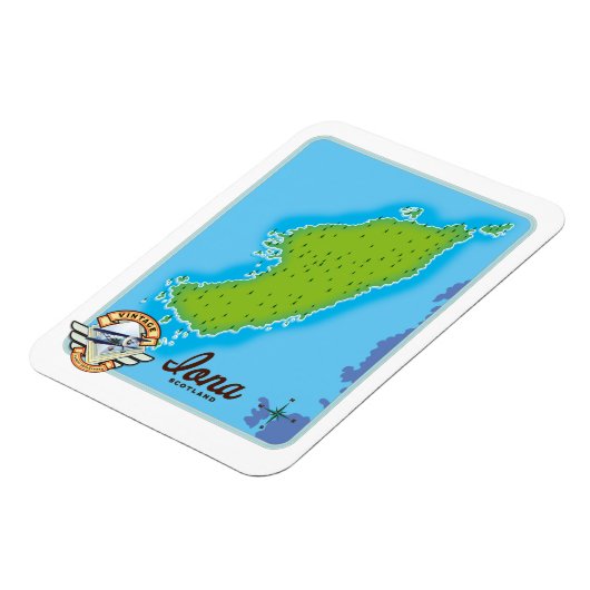 Magnet Flexible Carte de l'île d'Iona (Côté Gauche)