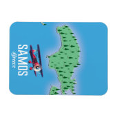 Magnet Flexible Carte de l'île grecque de Samos (Horizontal)