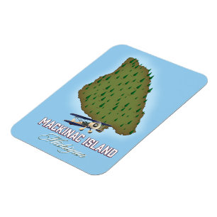 Magnet Flexible Carte de l'île Mackinac Michigan