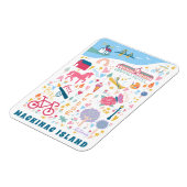 Magnet Flexible Carte de l'île Mackinac Michigan Choses favorites (Côté Gauche)