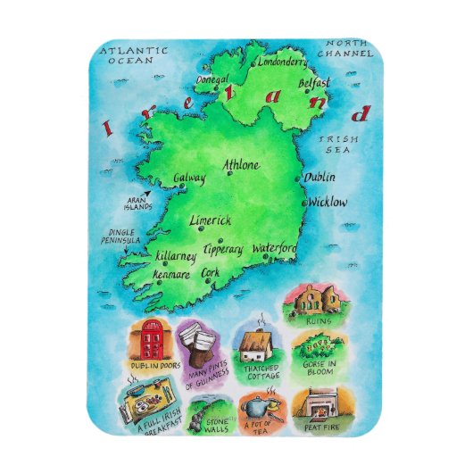 Magnet Flexible Carte de l'Irlande (Vertical)