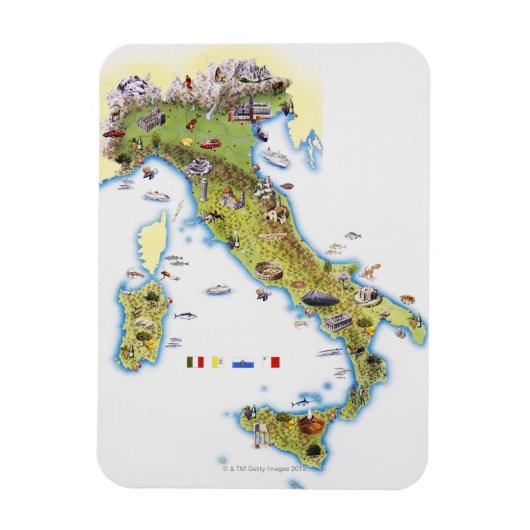 Magnet Flexible Carte de l'Italie (Vertical)