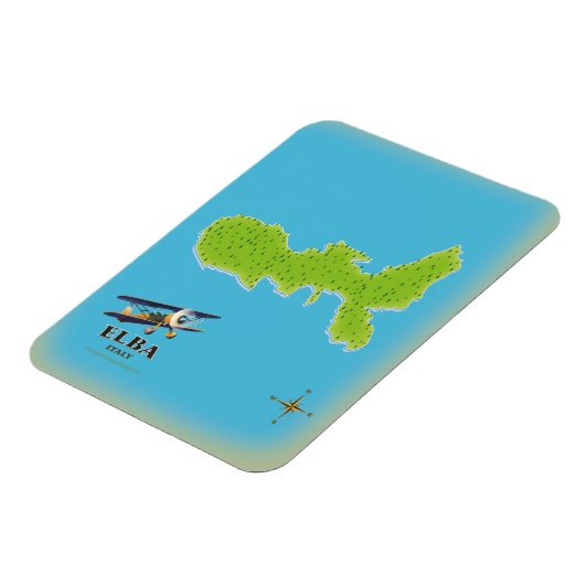 Magnet Flexible Carte de l'Italie Elba poster voyage (Côté Gauche)