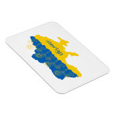 Magnet Flexible Carte de l'Ukraine avec tournesol et drapeau ukrai (Côté Droit)
