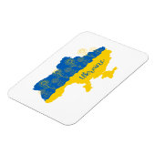 Magnet Flexible Carte de l'Ukraine avec tournesol et drapeau ukrai (Côté Gauche)
