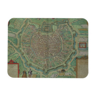 Magnet Flexible Carte de Milan, de "Civitates Orbis Terrarum" par